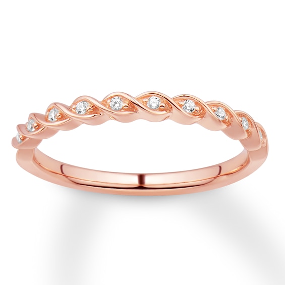 Previously Owned Diamond Wedding Band 1/20 ct tw 10K Rose Gold Size 5