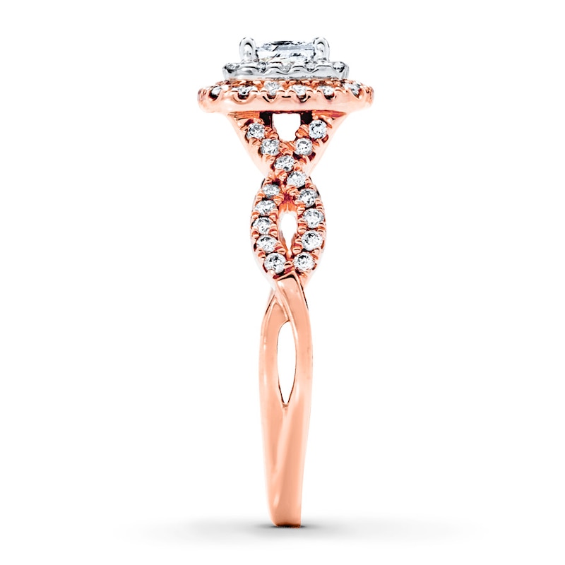 Main Image 3 of Previously Owned Diamond Engagement Ring 5/8 cttw Princess-cut 14K Two-Tone Gold Size 9
