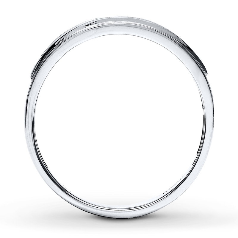 Main Image 2 of Previously Owned Men's Diamond Band 1/4 ct tw Round-cut 10K White Gold Size 13.75