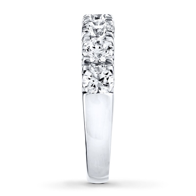 Main Image 3 of Previously Owned THE LEO Diamond Band 2 ct tw Round-cut 14K White Gold - Size 4