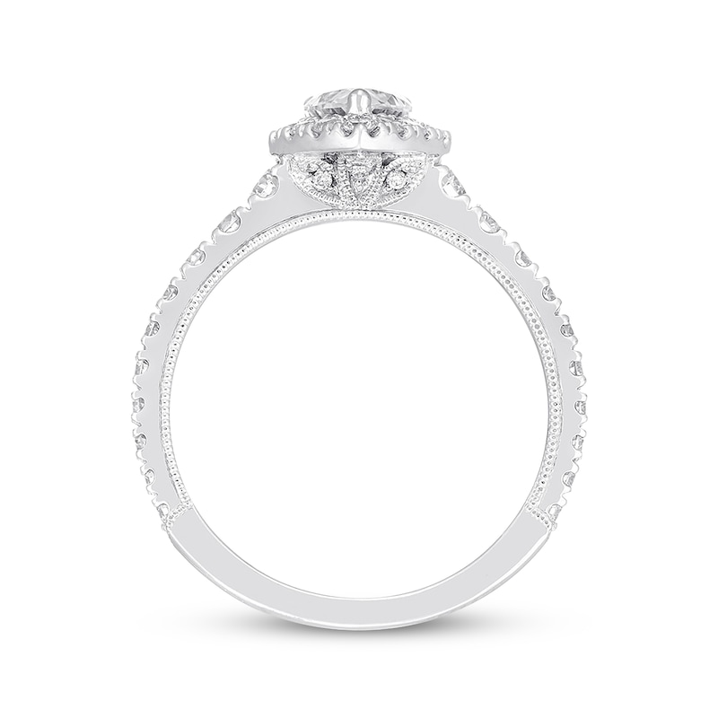 Main Image 3 of Previously Owned Neil Lane Premiere Diamond Engagement Ring 1-1/2 ct tw Pear & Round-cut 14K White Gold Size 4.5
