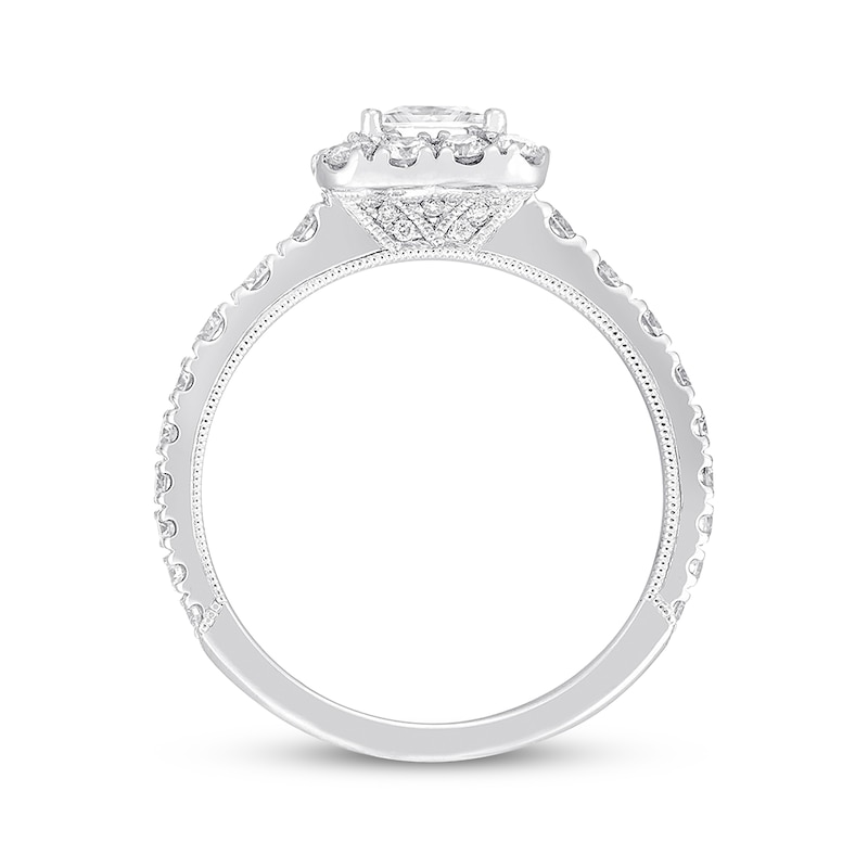 Main Image 3 of Previously Owned Neil Lane Premiere Diamond Engagement Ring 1-5/8 ct tw Princess & Round-cut 14K White Gold - Size 5