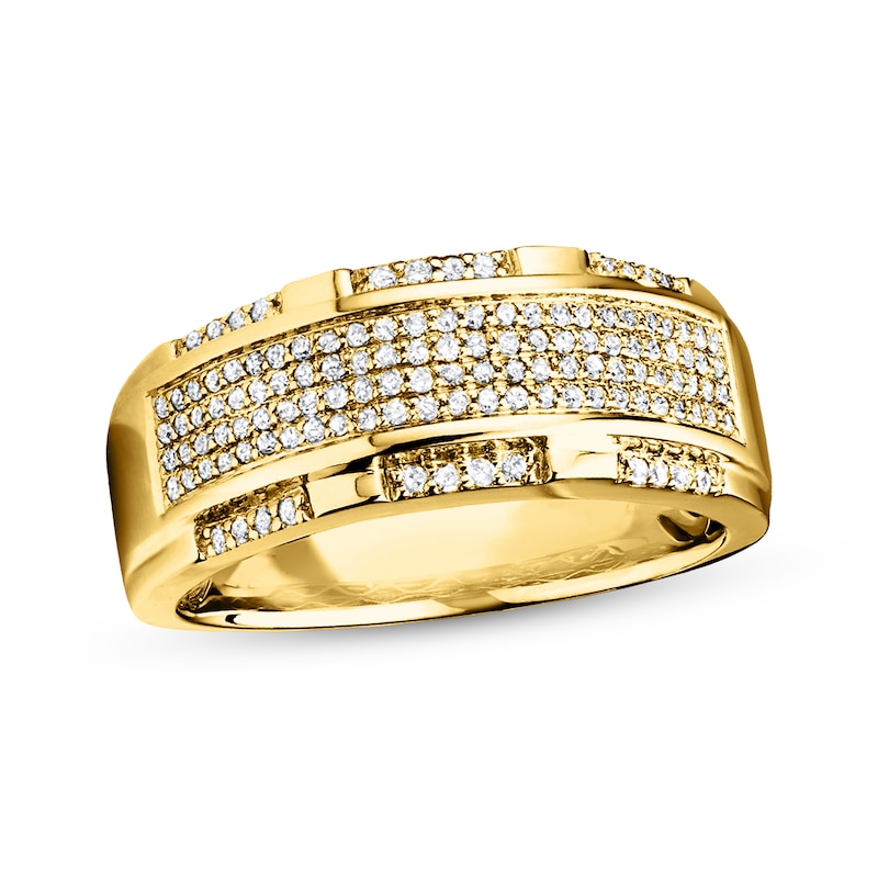 Main Image 1 of Previously Owned Men's Band 1/2 ct tw Diamonds 10K Yellow Gold Size 13.75