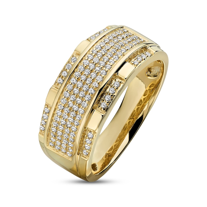 Main Image 2 of Previously Owned Men's Band 1/2 ct tw Diamonds 10K Yellow Gold Size 13.75