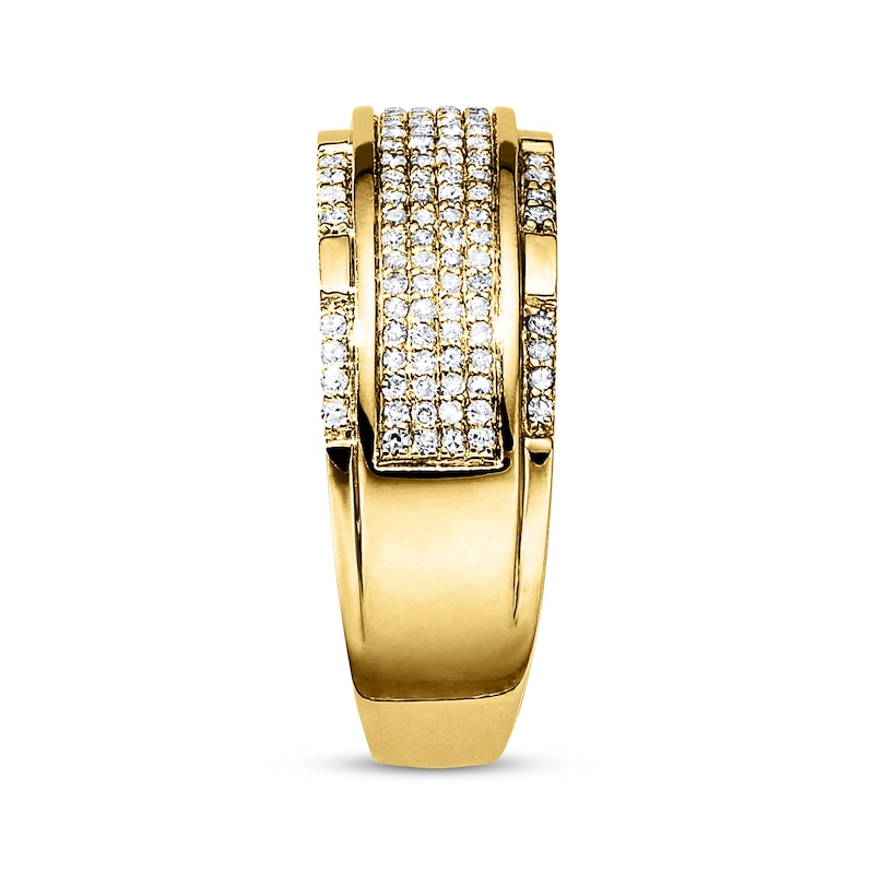 Main Image 3 of Previously Owned Men's Band 1/2 ct tw Diamonds 10K Yellow Gold Size 13.75