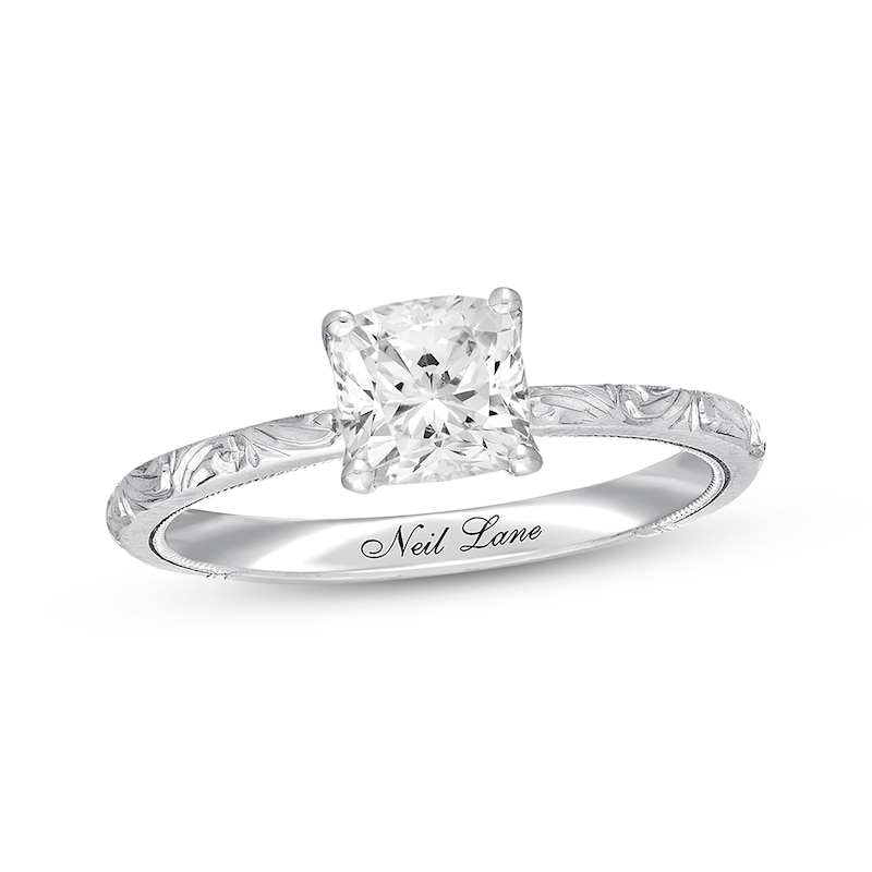 Previously Owned Neil Lane Diamond Solitaire Engagement Ring 1 ct tw Cushion & Round-cut 14K White Gold