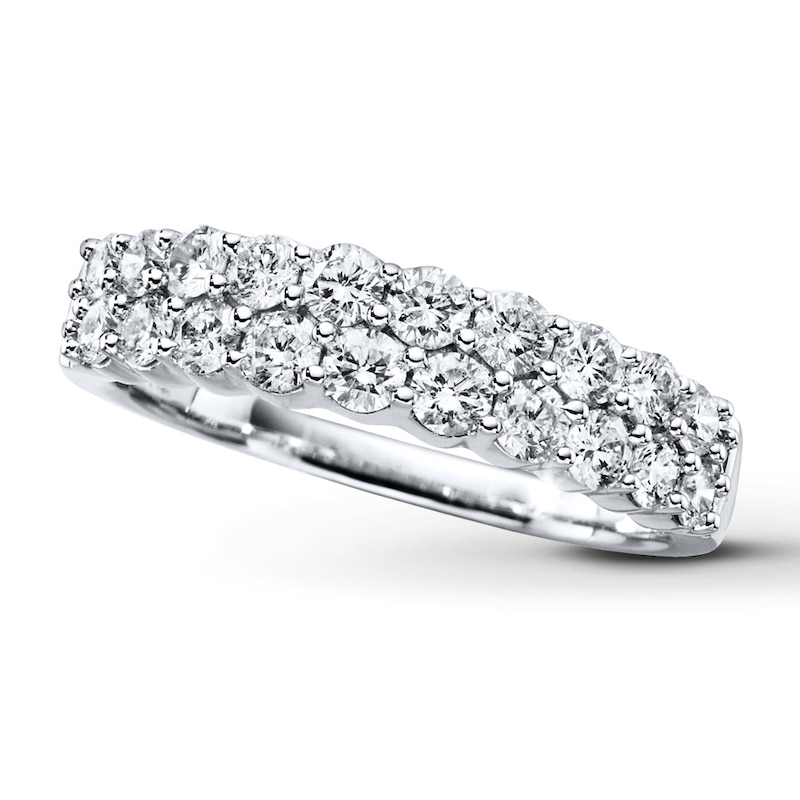 Main Image 1 of Previously Owned Diamond Anniversary Band 1 ct tw Round-cut 14K White Gold - Size 3.75
