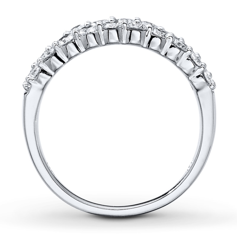 Main Image 2 of Previously Owned Diamond Anniversary Band 1 ct tw Round-cut 14K White Gold - Size 3.75