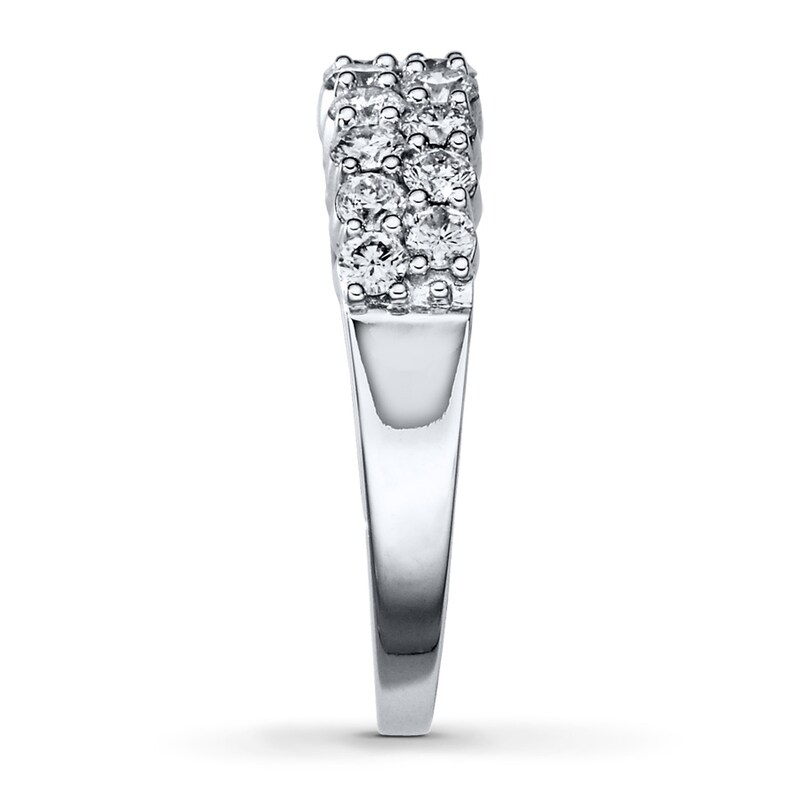 Main Image 3 of Previously Owned Diamond Anniversary Band 1 ct tw Round-cut 14K White Gold - Size 3.75
