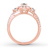 Thumbnail Image 2 of Previously Owned Diamond Engagement Ring 7/8 ct tw Princess & Round-cut 14K Rose Gold Size 9.5