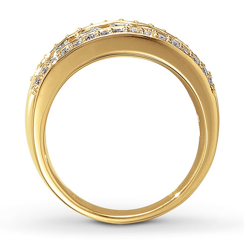 Main Image 2 of Previously Owned Diamond Anniversary Ring 1 ct tw Round-cut 14K Yellow Gold - Size 13.5
