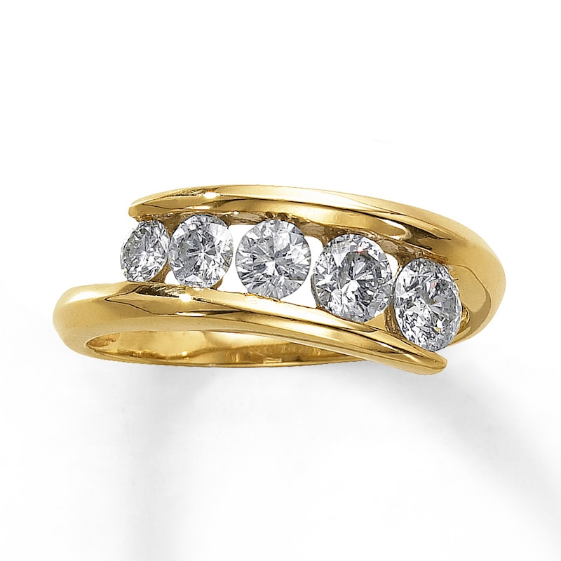 Main Image 1 of Previously Owned Diamond Anniversary Ring 1 ct tw Round-cut 14K Yellow Gold Size 10