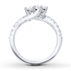 Thumbnail Image 4 of Previously Owned Ever Us Two-Stone Anniversary Ring 1 ct tw Round-cut Diamonds 14K White Gold - Size 3.75