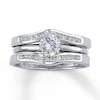 Thumbnail Image 2 of Previously Owned Diamond Enhancer Ring 1/4 ct tw Round-cut 14K White Gold - Size 4