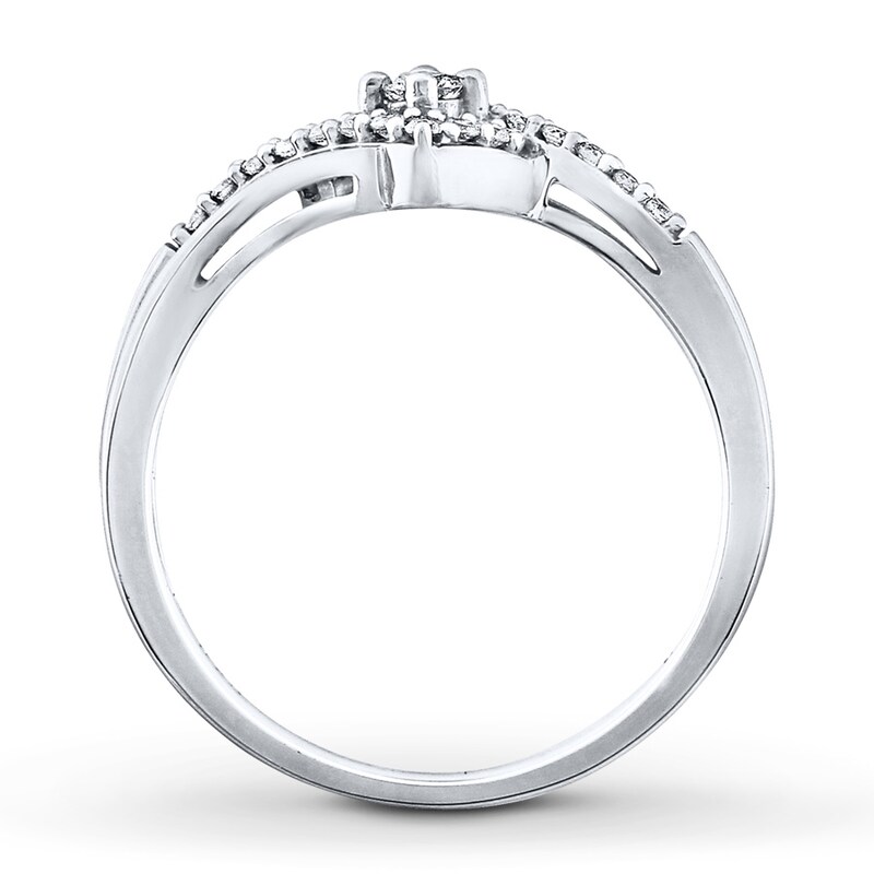 Main Image 2 of Previously Owned Diamond Ring 1/5 ct tw Round-cut Sterling Silver - Size 9.5