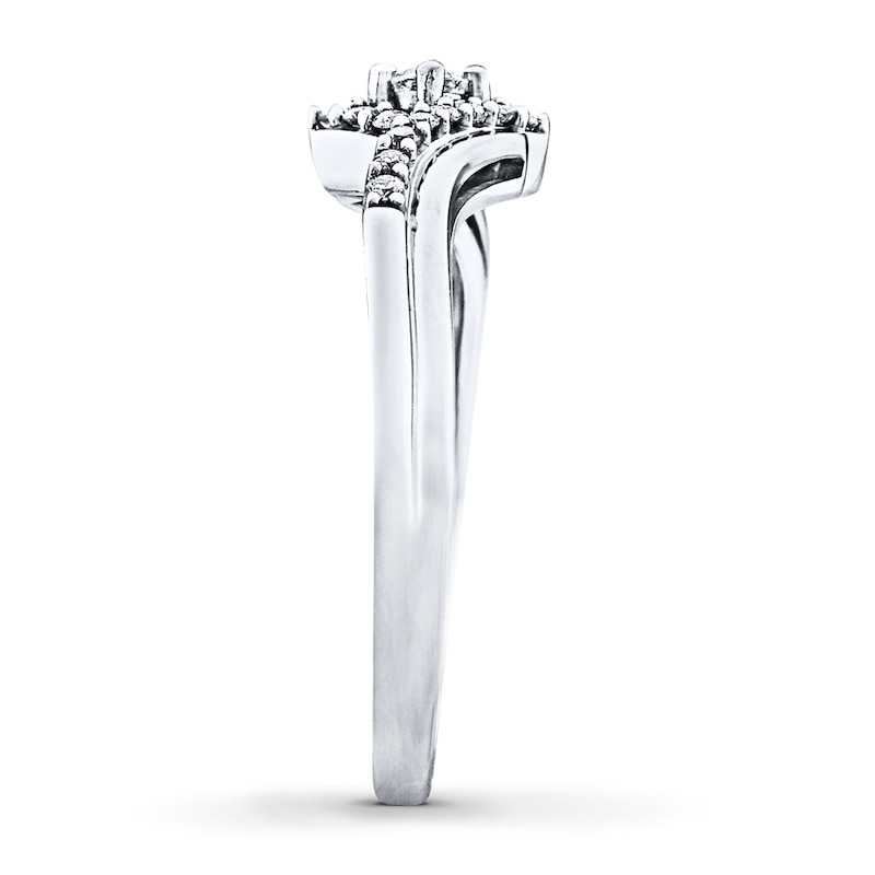 Main Image 3 of Previously Owned Diamond Ring 1/5 ct tw Round-cut Sterling Silver - Size 9.5