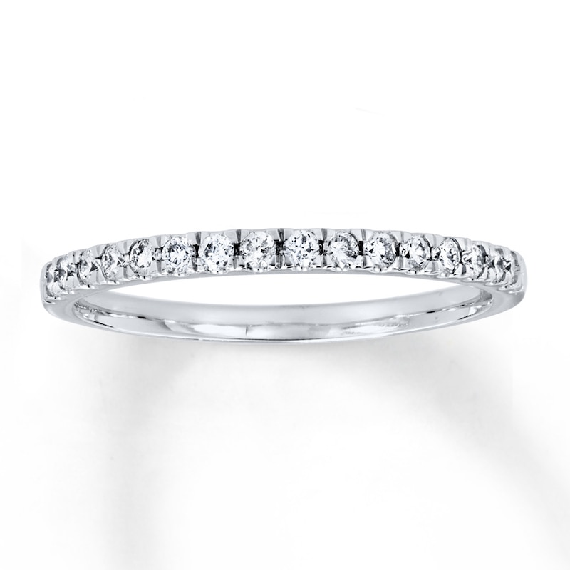 Main Image 1 of Previously Owned Diamond Wedding Band 1/5 ct tw Round-cut 14K White Gold Size 9.75