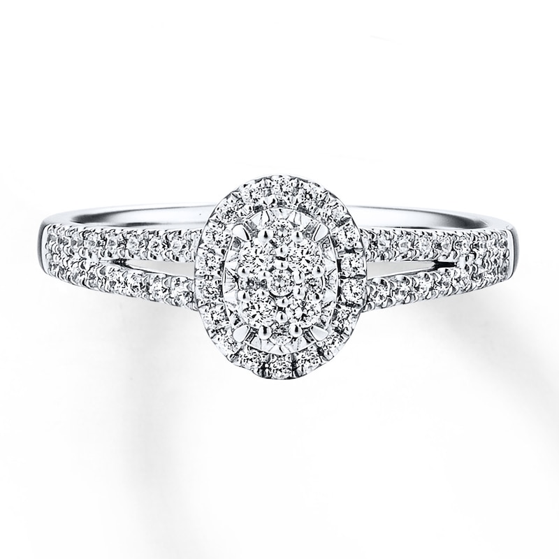 Main Image 4 of Previously Owned Diamond Ring 1/4 ct tw Round-cut 10K White Gold Size 9.75