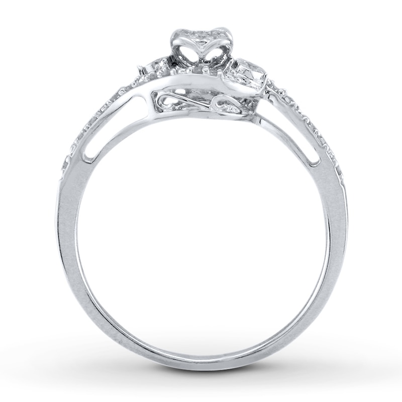 Main Image 3 of Previously Owned Diamond Ring 1/6 ct tw Round-cut Sterling Silver - Size 10.5