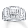 Thumbnail Image 1 of Previously Owned Men's Band 1 ct tw Round-cut Diamonds 10K White Gold - Size 6.25