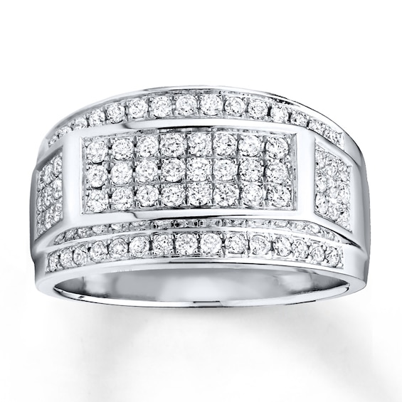 Previously Owned Men's Band 1 ct tw Round-cut Diamonds 10K White Gold 6.25