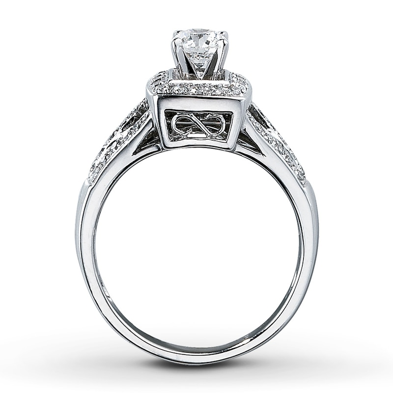 Main Image 2 of Previously Owned Diamond Engagement Ring 5/8 ct tw Round-cut 14K White Gold - Size 10.5
