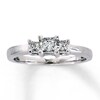 Thumbnail Image 1 of Previously Owned 3-Stone Diamond Engagement Ring 1/2 ct tw Princess-cut 14K White Gold Size 4