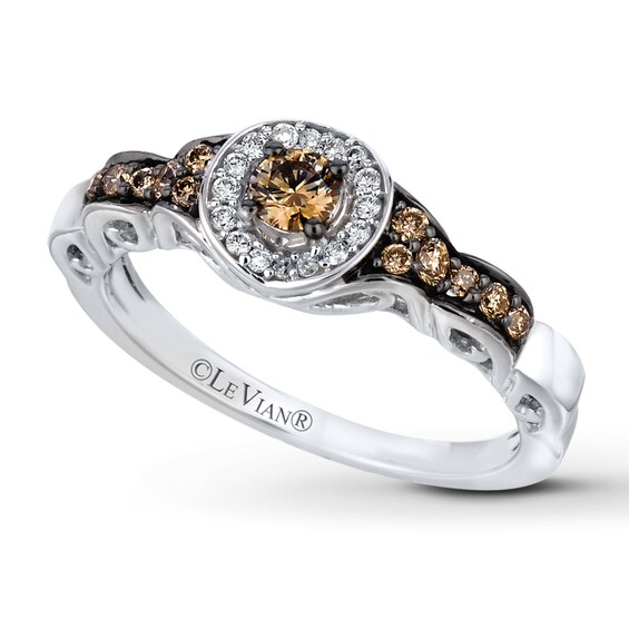 Previously Owned Le Vian Chocolate Diamonds 1/3 ct tw Round-cut Ring 14K Vanilla Gold Size 9.75