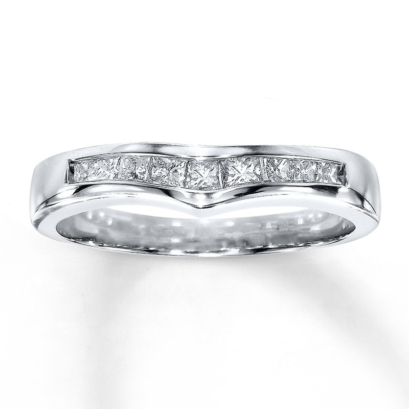 Main Image 1 of Previously Owned Diamond Enhancer Ring 3/8 ct tw Princess-vut 14K White Gold Size 9.5
