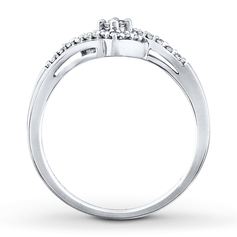 Main Image 2 of Previously Owned Diamond Ring 1/5 ct tw Round-cut Sterling Silver Size 4