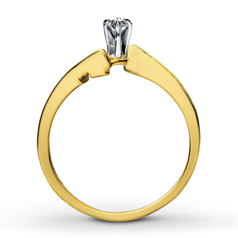 Main Image 2 of Previously Owned Diamond Engagement Ring 1/3 ct tw Marquise & Round-cut 14K Yellow Gold Size 9.5