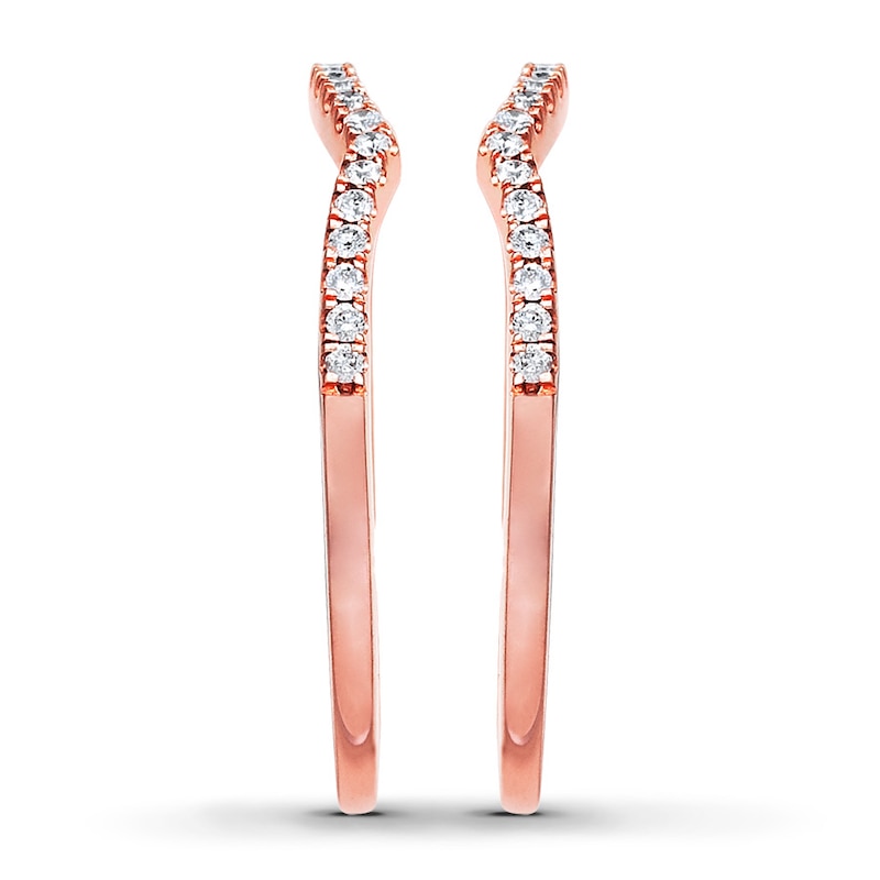 Main Image 3 of Previously Owned Diamond Wedding Bands 1/4 ct tw Round-cut 14K Rose Gold Size 10