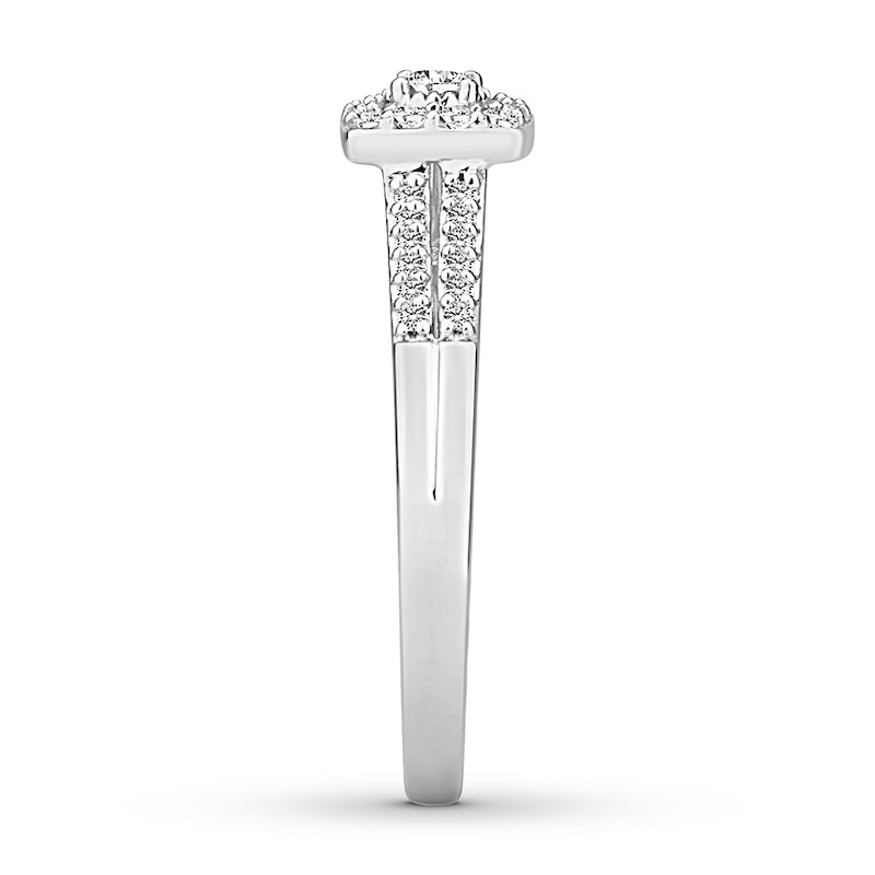 Main Image 3 of Previously Owned Diamond Engagement Ring 1/3 ct tw Round-cut 10K White Gold Size 9.75