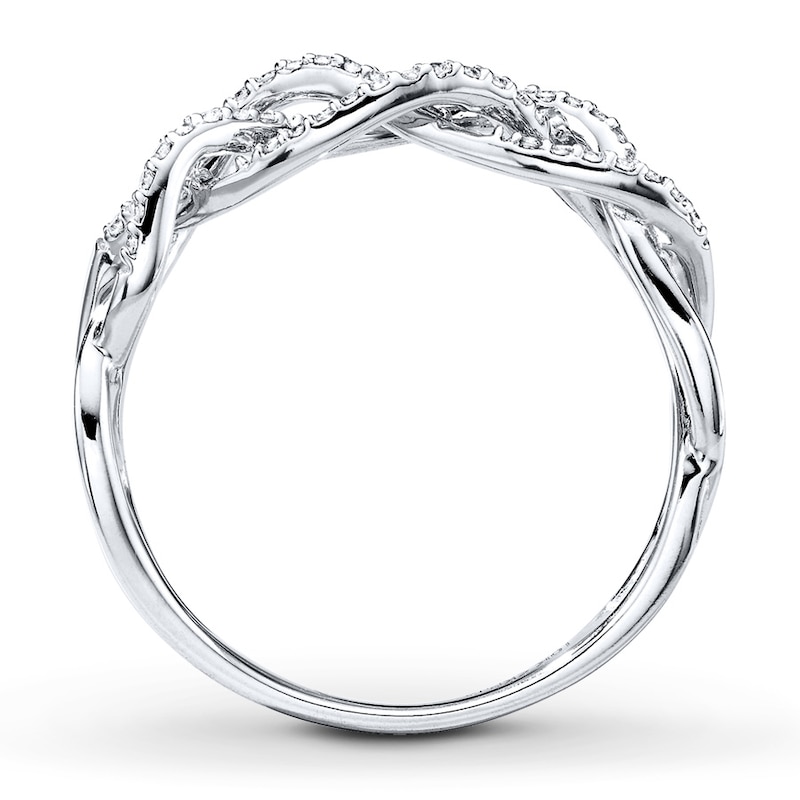 Main Image 2 of Previously Owned Diamond Anniversary Ring 1/6 ct tw Round-cut 10K White Gold Size 11