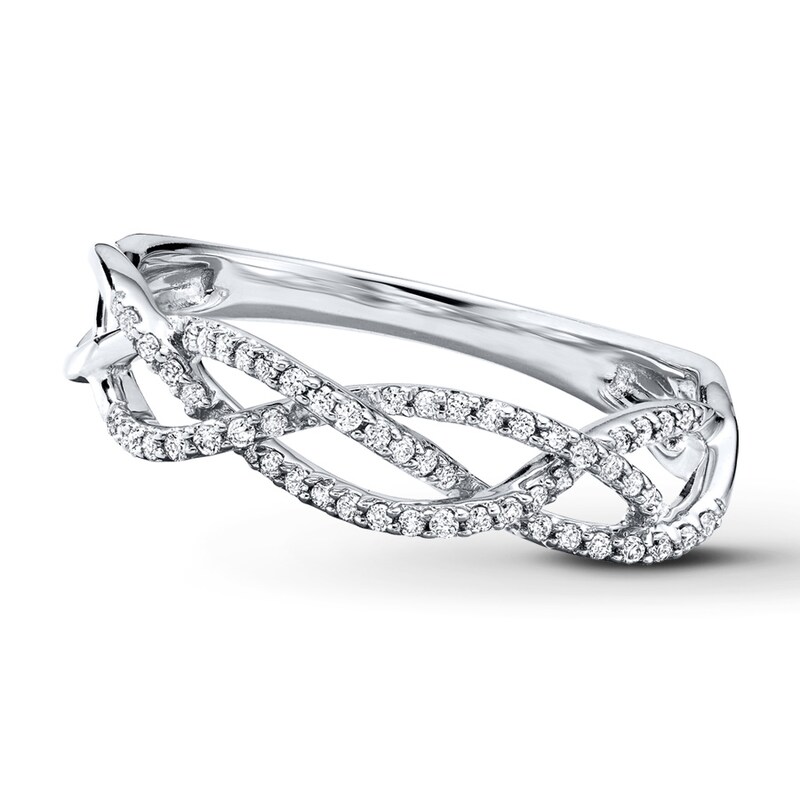 Main Image 4 of Previously Owned Diamond Anniversary Ring 1/6 ct tw Round-cut 10K White Gold Size 11