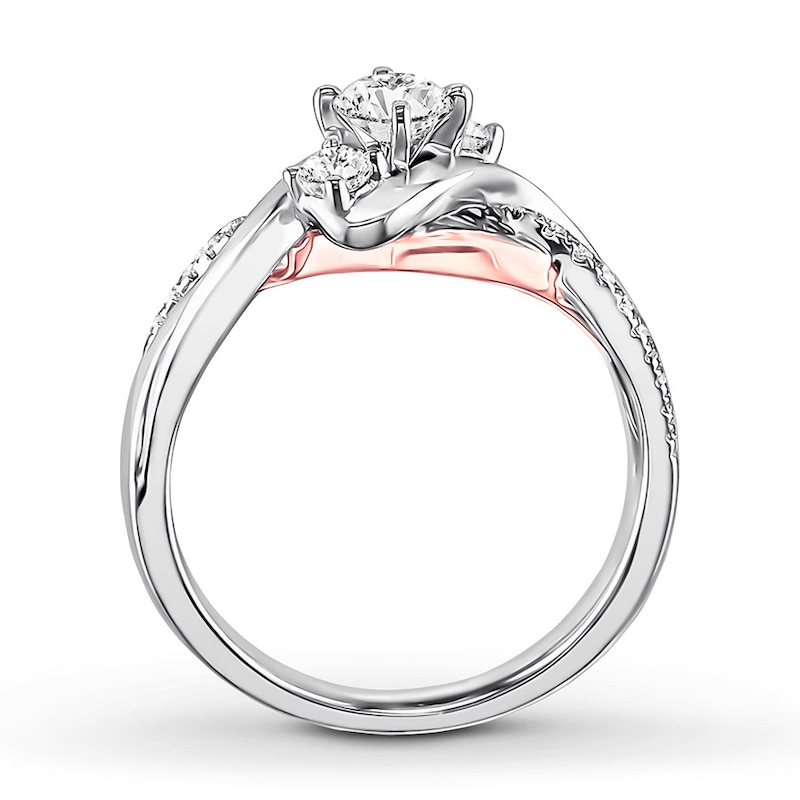 Main Image 2 of Previously Owned 3-Stone Diamond Engagement Ring 5/8 ct tw Round-cut 14K Two-Tone Gold Size 9.5