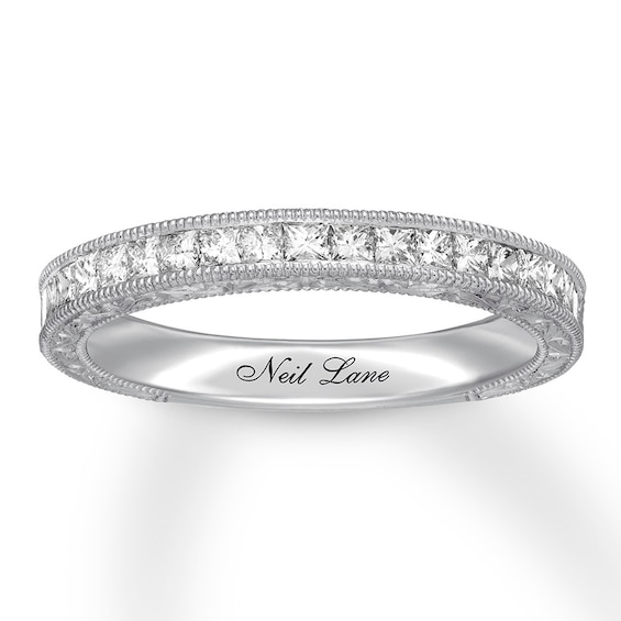 Previously Owned Neil Lane Wedding Band 5/8 ct tw Princess-cut Diamonds 14K White Gold Size 5.25