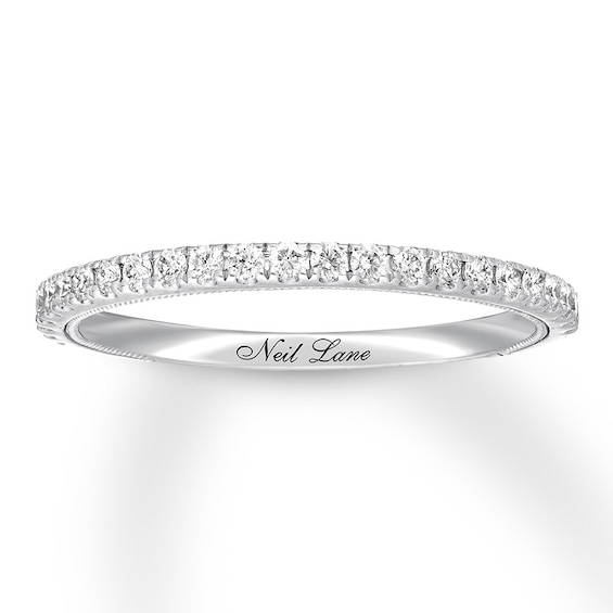 Previously Owned Neil Lane Diamond Wedding Band 1/ ct tw Round-cut 14K White Gold Size