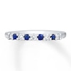 Thumbnail Image 0 of Previously Owned Natural Sapphire Ring 1/6 ct tw Round-cut Diamonds 10K White Gold - Size 9