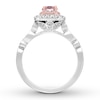 Thumbnail Image 2 of Previously Owned Neil Lane Morganite Engagement Ring 5/8 ct tw Round-cut Diamonds 14K Gold Size 9.5