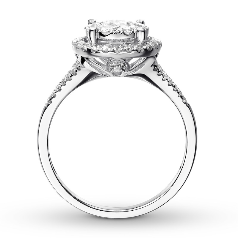 Previously Owned Diamond Engagement Ring 7/8 ct tw Round-cut 14K White Gold - Size 9.5