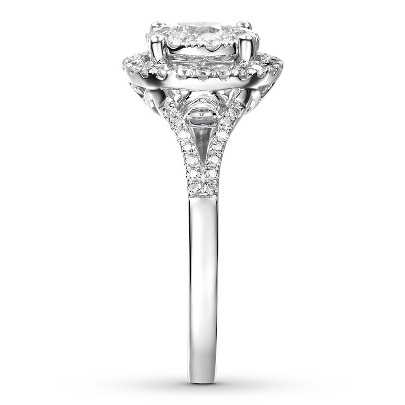 Previously Owned Diamond Engagement Ring 7/8 ct tw Round-cut 14K White Gold - Size 9.5