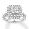 Thumbnail Image 1 of Previously Owned Diamond Engagement Ring 1-3/4 ct tw Princess & Round-cut 14K White Gold - Size 9.5