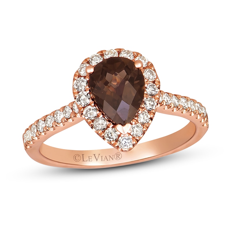 Main Image 1 of Previously Owned Le Vian Chocolate Quartz Ring 1/2 ct tw Nude Diamonds 14K Gold Size 11.25