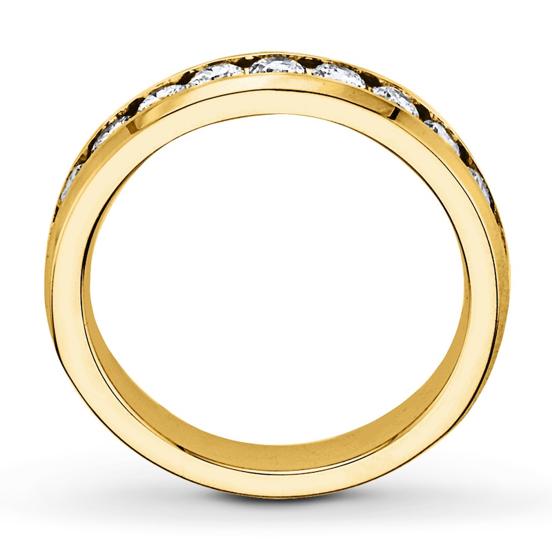 Main Image 2 of Previously Owned Diamond Anniversary Band 1 ct tw Round-cut 10K Yellow Gold - Size 9.75