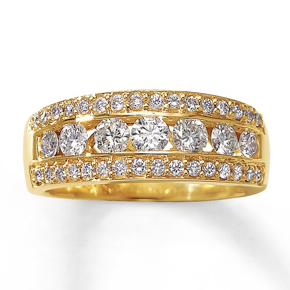 Previously Owned Anniversary Ring 1 ct tw Round-cut Diamonds 14K Yellow Gold Size 5