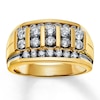 Thumbnail Image 1 of Previously Owned Men's Diamond Wedding Band 1-1/2 ct tw Round-cut 14K Yellow Gold Size 14