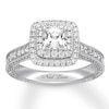 Thumbnail Image 1 of Previously Owned Neil Lane Engagement Ring 1-1/2 ct tw Princess & Round-cut Diamonds 14K White Gold Size 9.25