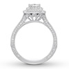 Thumbnail Image 2 of Previously Owned Neil Lane Engagement Ring 1-1/2 ct tw Princess & Round-cut Diamonds 14K White Gold Size 9.25