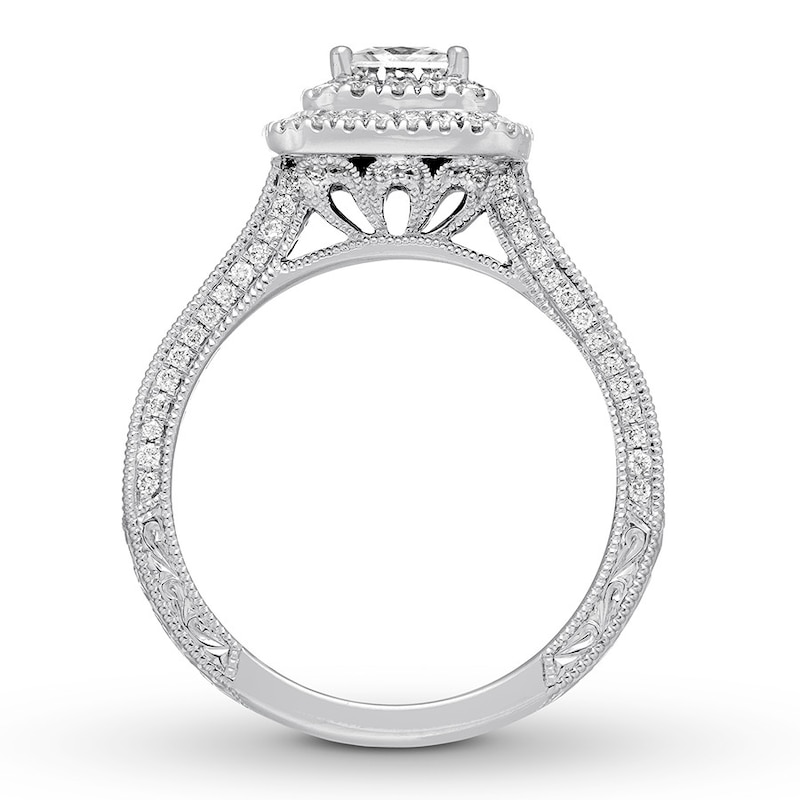 Main Image 2 of Previously Owned Neil Lane Engagement Ring 1-1/2 ct tw Princess & Round-cut Diamonds 14K White Gold Size 9.25